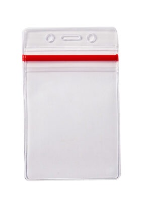 Red Line Zip Closures Security & ID Name Badge Holder, Available in Two sizes
