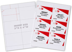 4"W x 3"H 6-up Blank or Printed