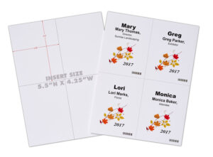 4 1/4"W x 5 1/2"H 4-up Blank or Printed