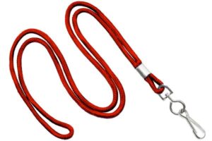 Red Stock Single Clip Lanyard