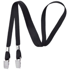 Black Double Clip Lanyard