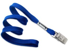 Blue Stock Single Clip Lanyard